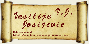 Vasilije Josijević vizit kartica